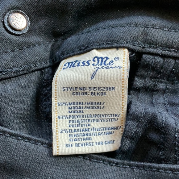 Miss Me Black Skinny Jeans with front zipper pockets - Picture 6 of 6